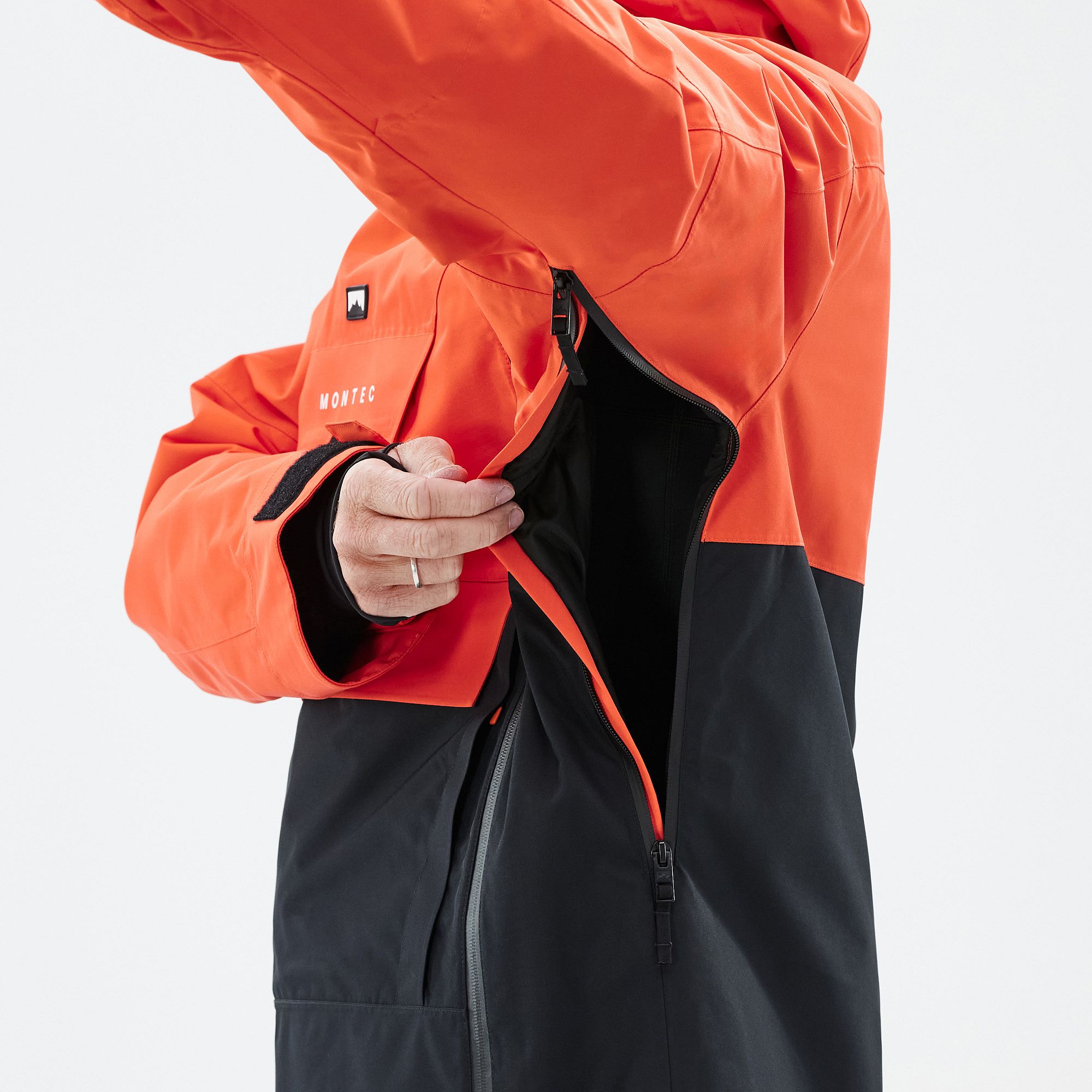 MONTEC フード付きジャケット オレンジと黒 Montec Doom スキージャケット メンズ Orange/Black - オレンジ