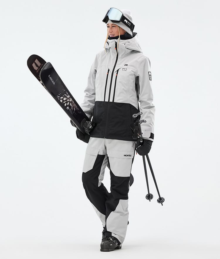 Fawk W Pantalon de Ski Femme Light Grey/Black, Image 3 sur 8