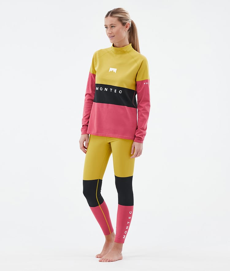 Alpha W Baselayer top Dame Yellow/Black/Light Red, Billede 3 af 5