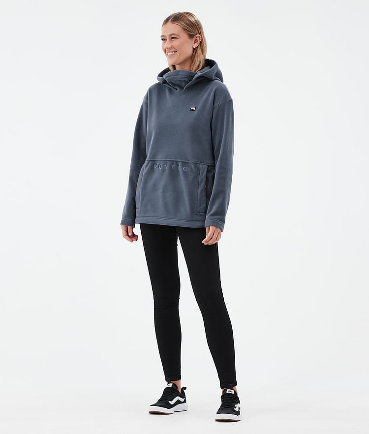 Delta W Fleece Hoodie Women Metal Blue, Image 3 of 7