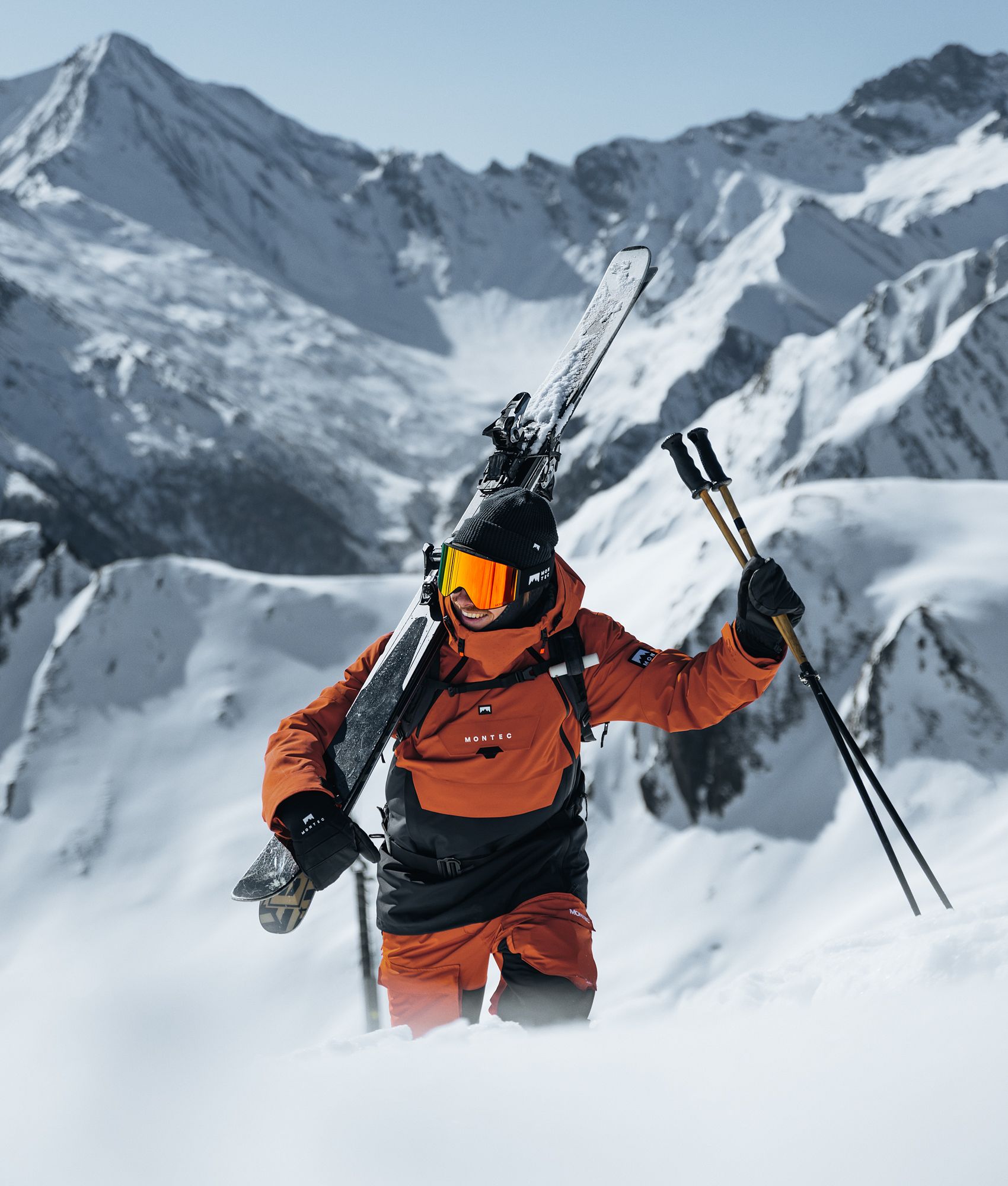 Montec Doom Ski Jacket Men Burned Orange/Black | Montecwear.com