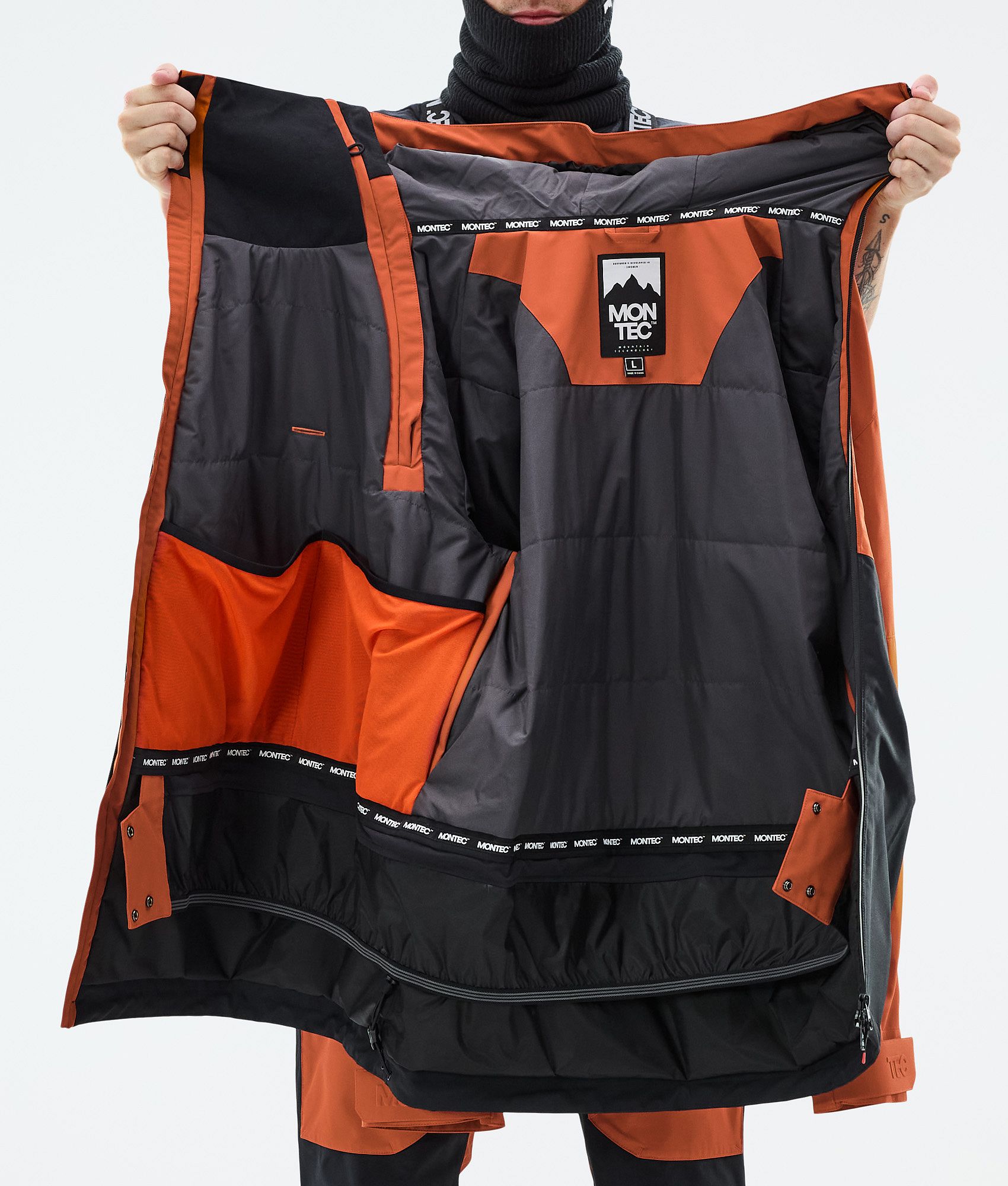Montec Doom Snowboard Jacket Men Burned Orange/Black | Montecwear.com