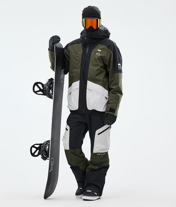 Morpheus Snowboard Jacket Men Black/Olive Green/Light Grey, Image 3 of 10