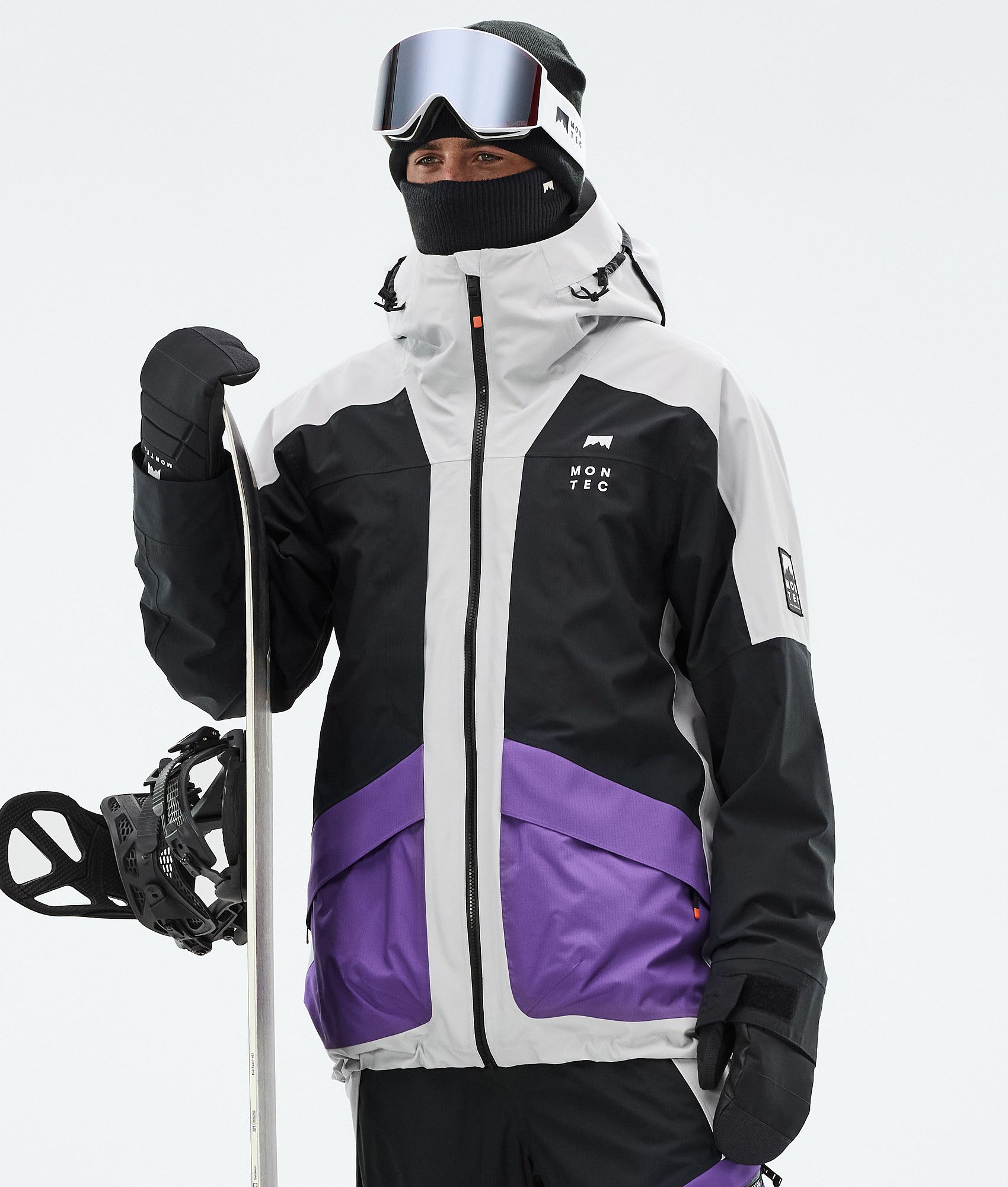Montec Morpheus Snowboard Jacket Men Light Grey/Black/Vivid Purple