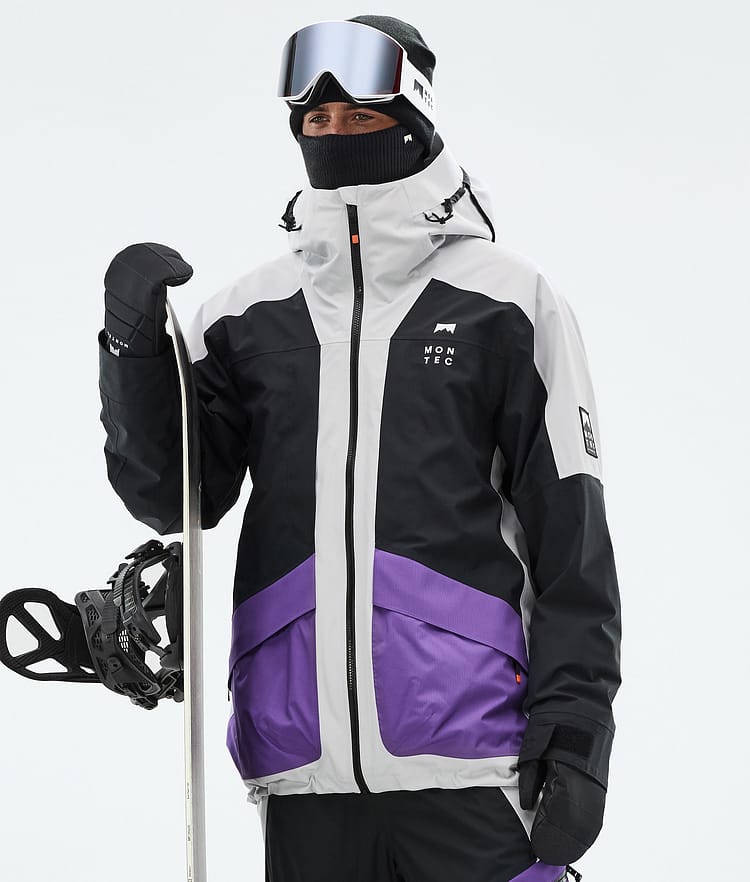 Morpheus Snowboard Jacket Men Light Grey/Black/Vivid Purple, Image 1 of 10