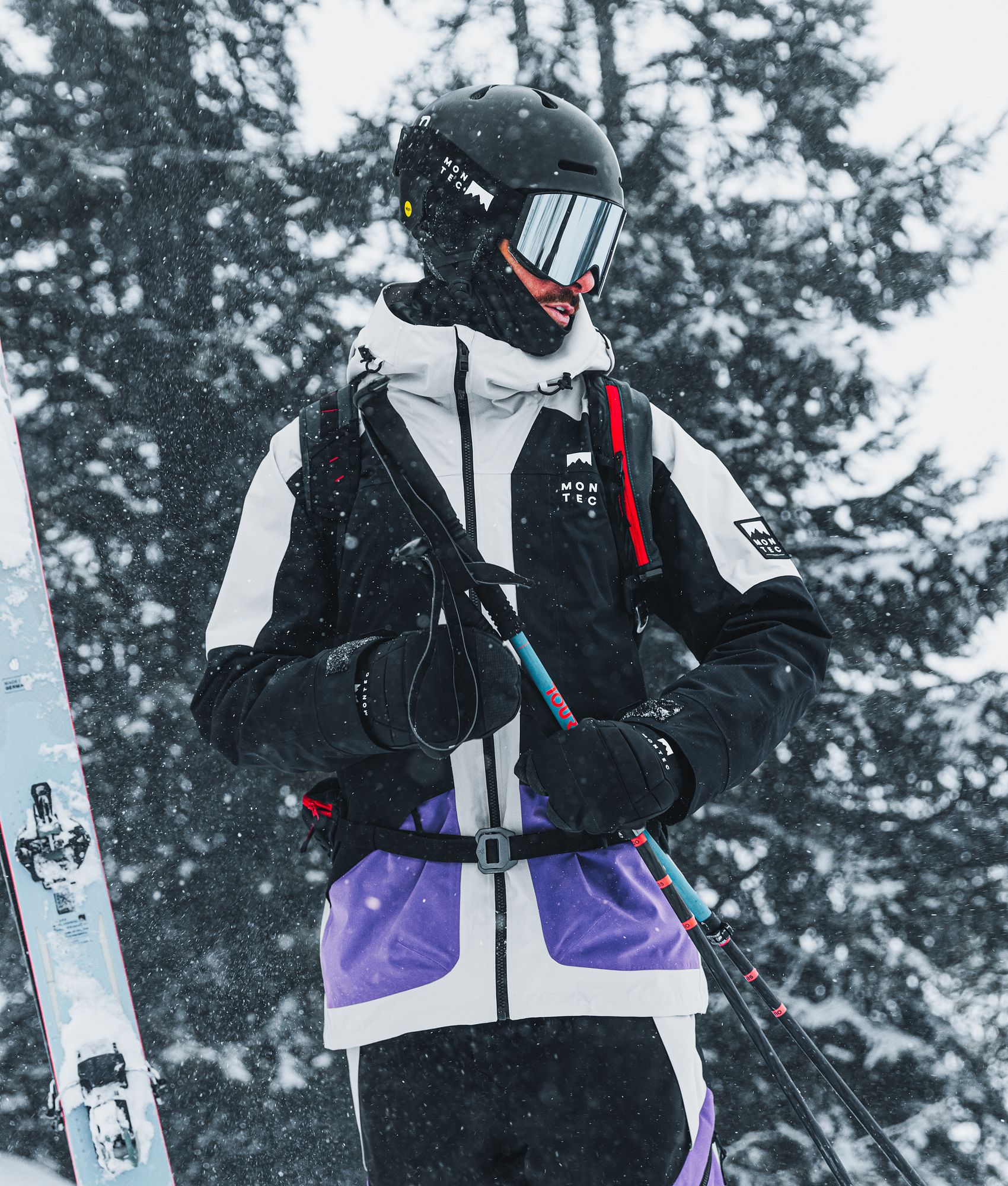 Montec Morpheus Ski Jacket Men Light Grey/Black/Vivid Purple