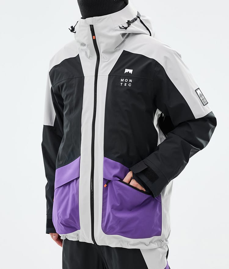 Morpheus Snowboard Jacket Men Light Grey/Black/Vivid Purple, Image 8 of 10