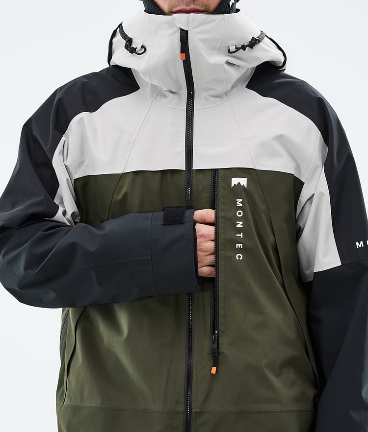 Oracle Ski Jacket Men Light Grey/Black/Olive Green, Image 9 of 10