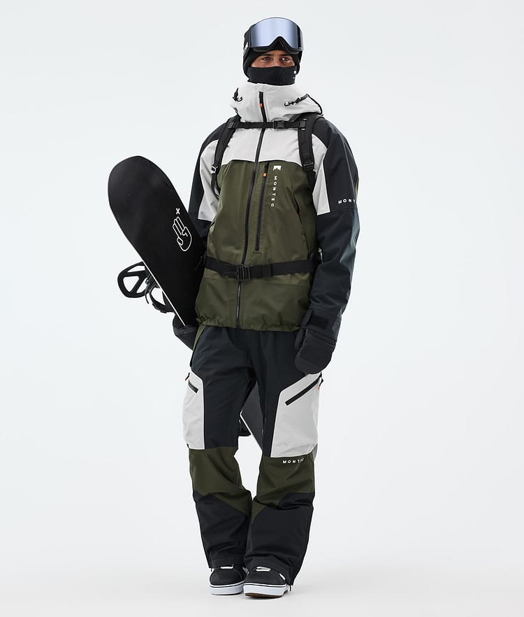 Dozer Pantaloni Snowboard Uomo Light Grey/Black/Olive Green, Immagine 2 di 7