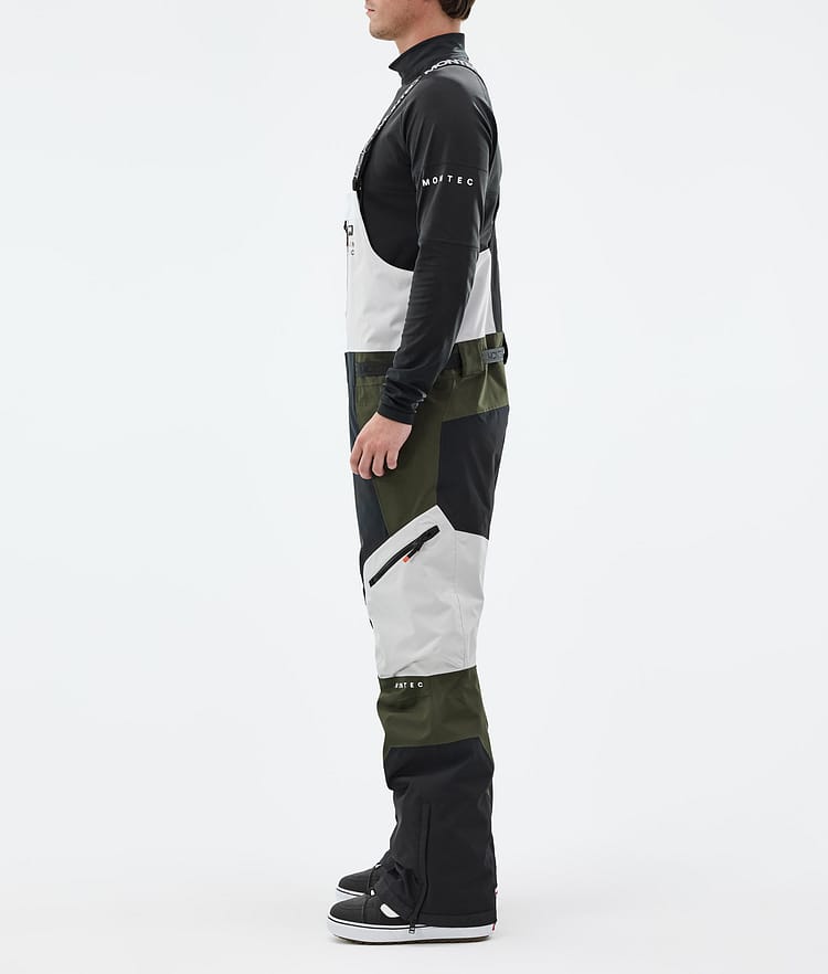 Dozer Snowboard Pants Men Light Grey/Black/Olive Green, Image 2 of 6