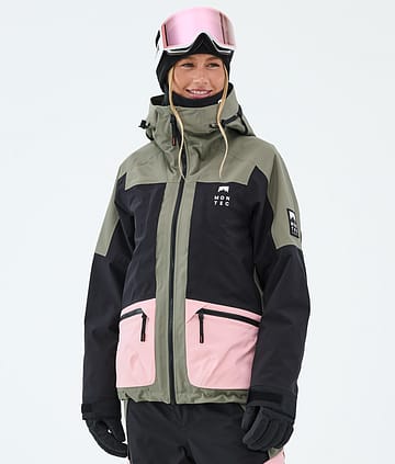 Morpheus W Snowboard Jacket Women Greenish/Black/Soft Pink
