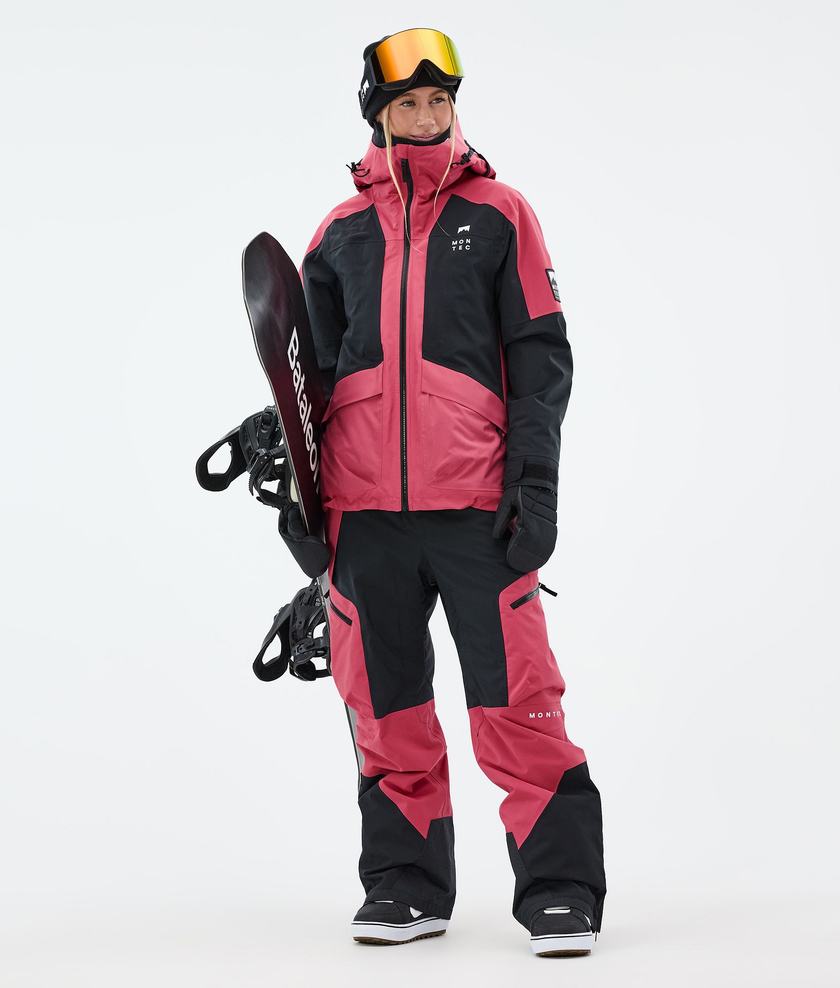 Montec Dozer W Snowboard Pants Women Light Red/Black | Montecwear.com