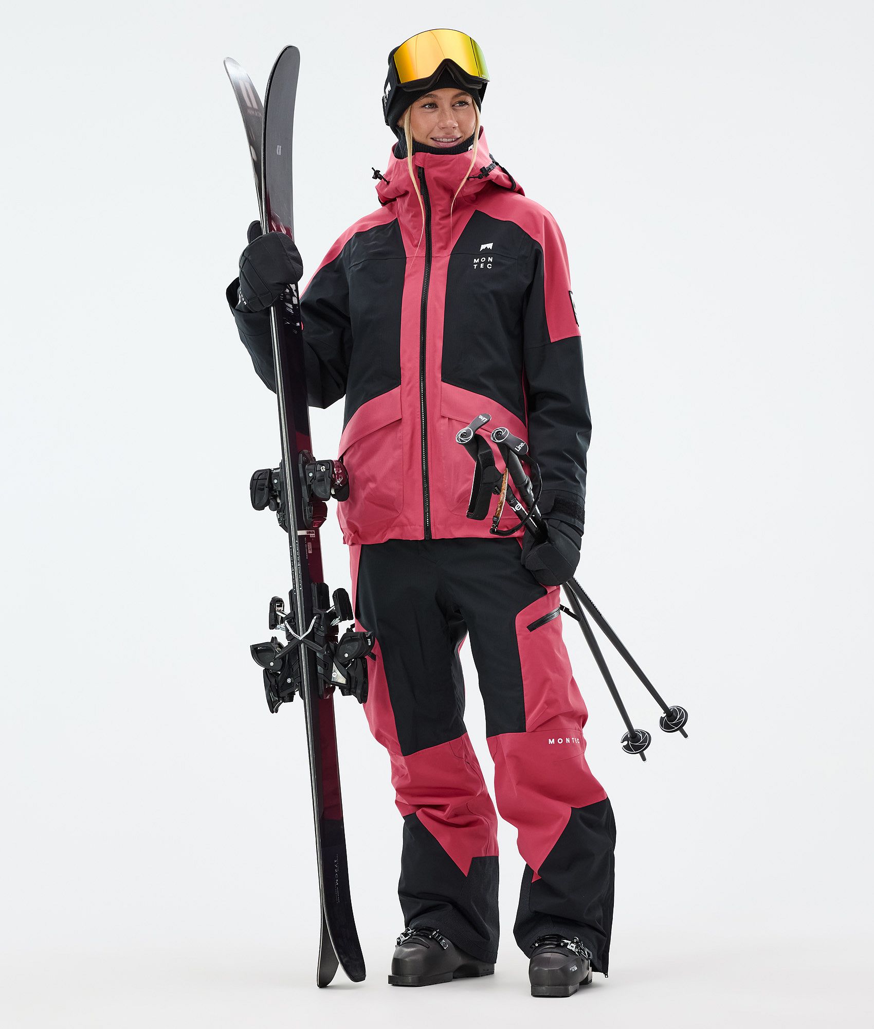 Montec Dozer W 25 スキーパンツ レディース Light Red/Black - レッド