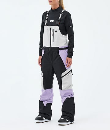 Dozer W Snowboard Bukser Dame Light Grey/Black/Faded Violet