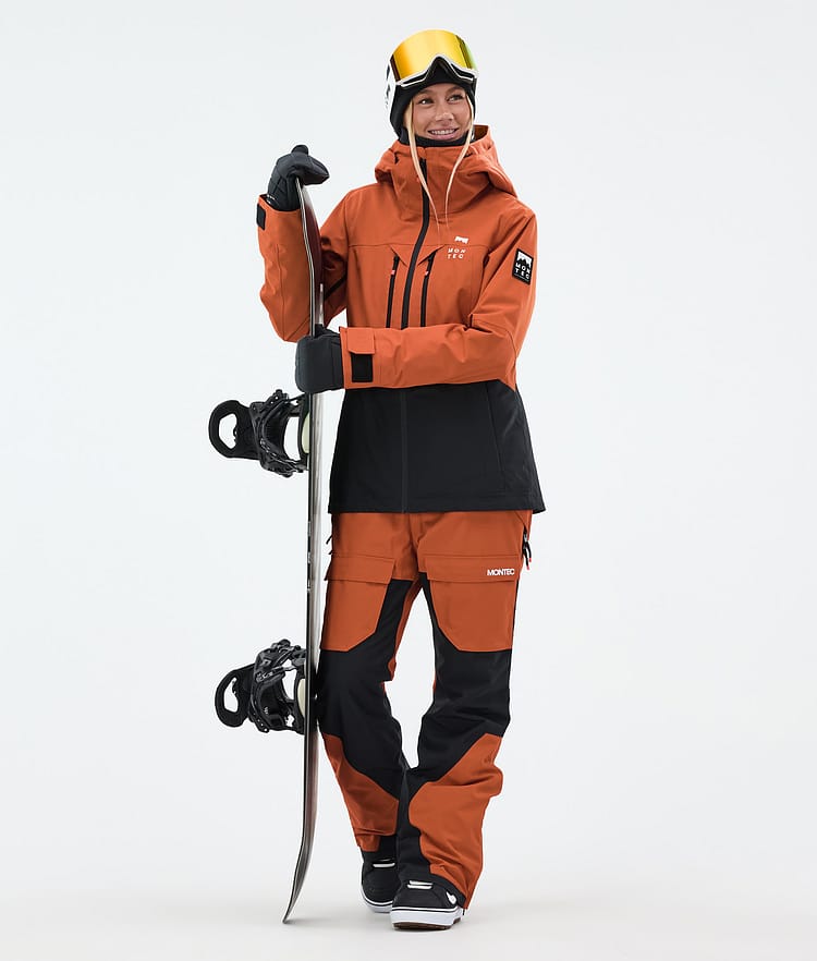 Fawk W Pantaloni Snowboard Donna Burned Orange/Black, Immagine 2 di 7