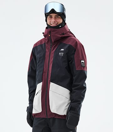 Morpheus Snowboard Jacket Men Burgundy/Black/Light Grey