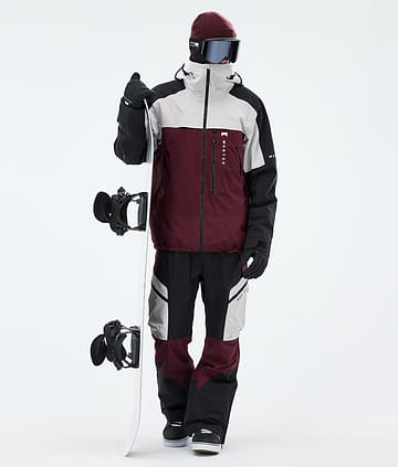 Oracle Snowboardový Outfit Pánské Light Grey/Black/Burgundy