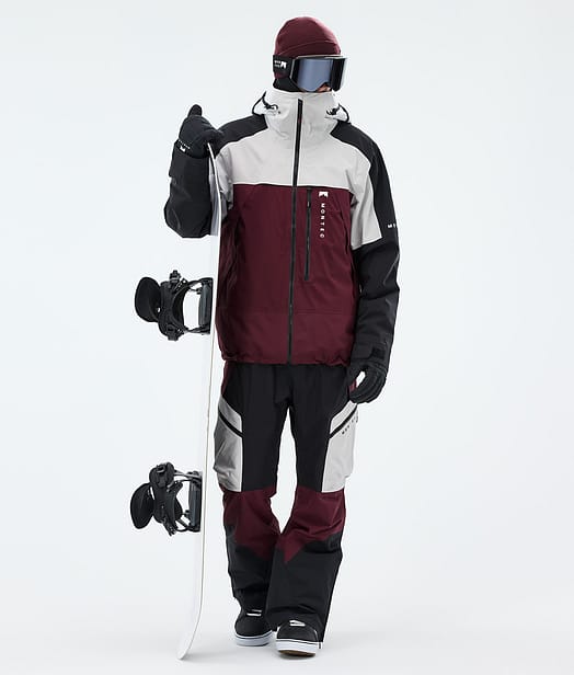 Oracle Snowboardový Outfit Light Grey/Black/Burgundy