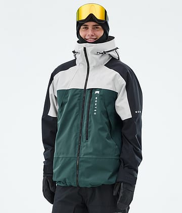 Oracle Snowboard Jacket Men Light Grey/Black/Dark Atlantic