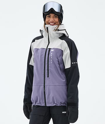 Oracle W Snowboard Jacket Women Light Grey/Black/Dark Purple