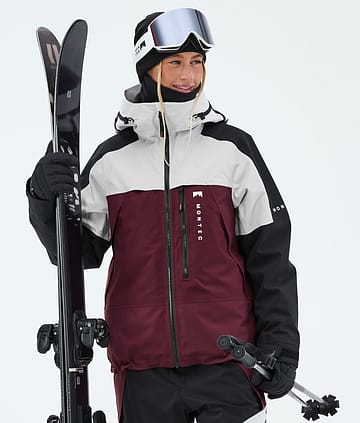 Oracle W Kurtka Narciarska Kobiety Light Grey/Black/Burgundy