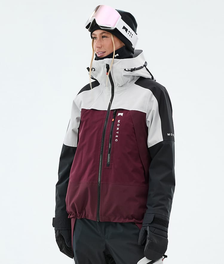 Oracle W Manteau Ski Femme Light Grey/Black/Burgundy, Image 1 sur 10