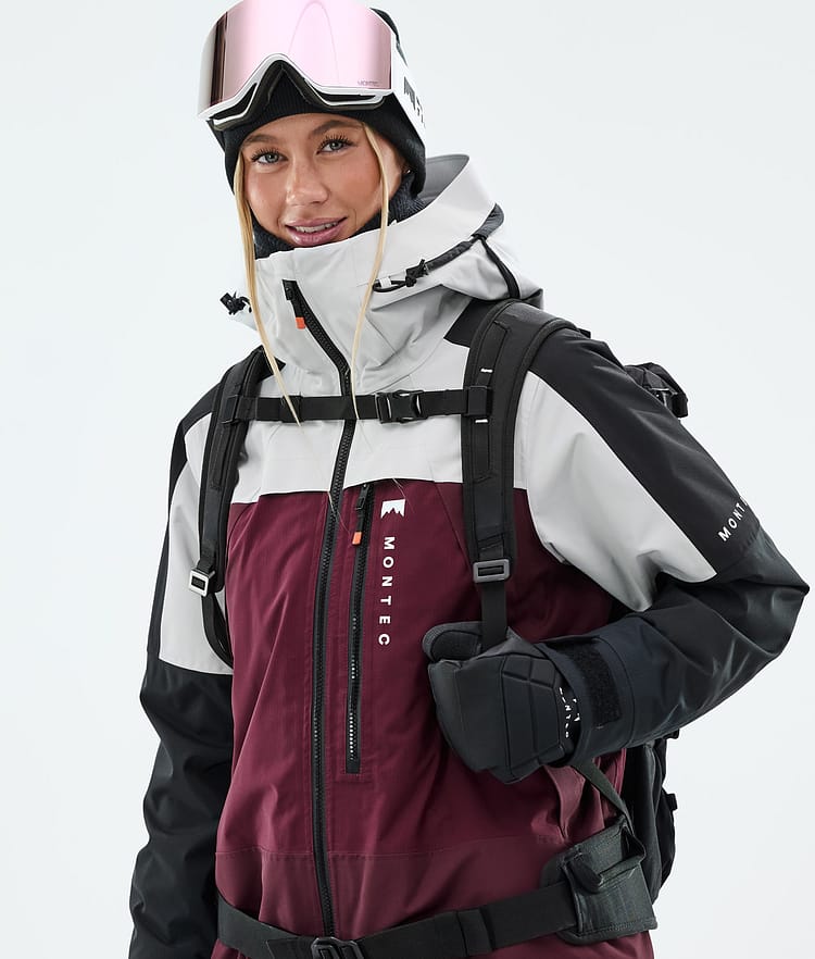 Oracle W Manteau Ski Femme Light Grey/Black/Burgundy, Image 2 sur 10