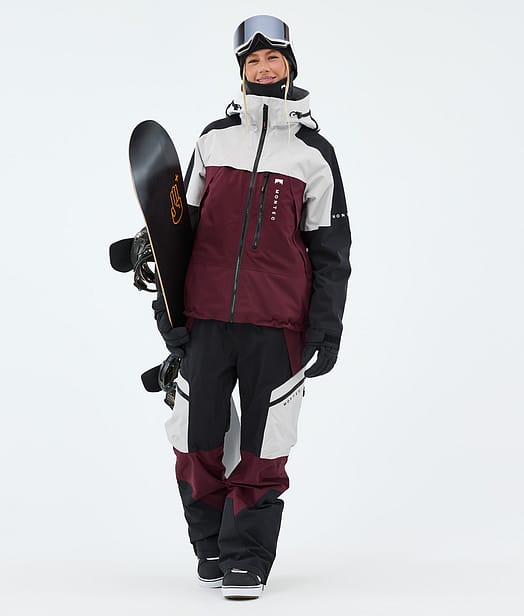 Oracle W Outfit Snowboard Light Grey/Black/Burgundy