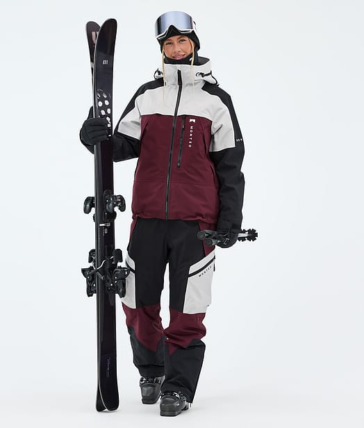 Oracle W Ski Outfit Light Grey/Black/Burgundy