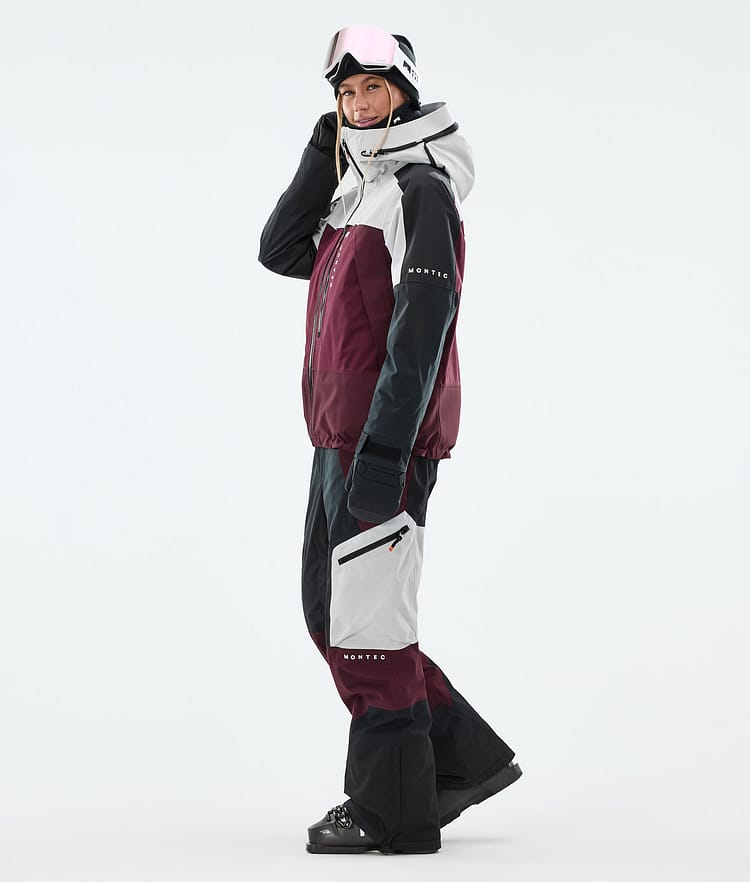 Oracle W Manteau Ski Femme Light Grey/Black/Burgundy, Image 4 sur 10