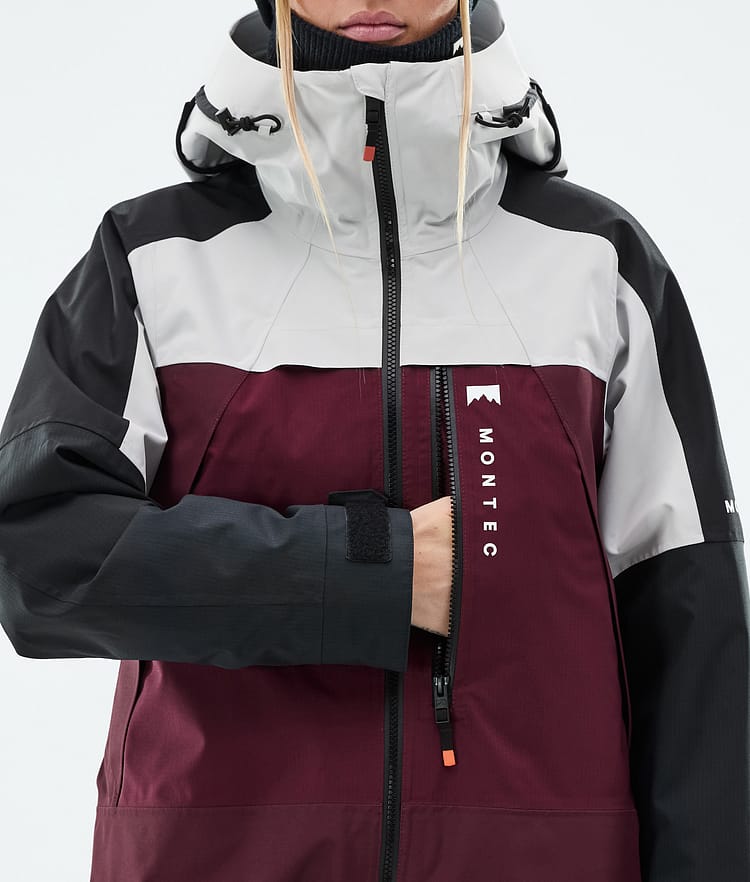 Oracle W Manteau Ski Femme Light Grey/Black/Burgundy, Image 9 sur 10