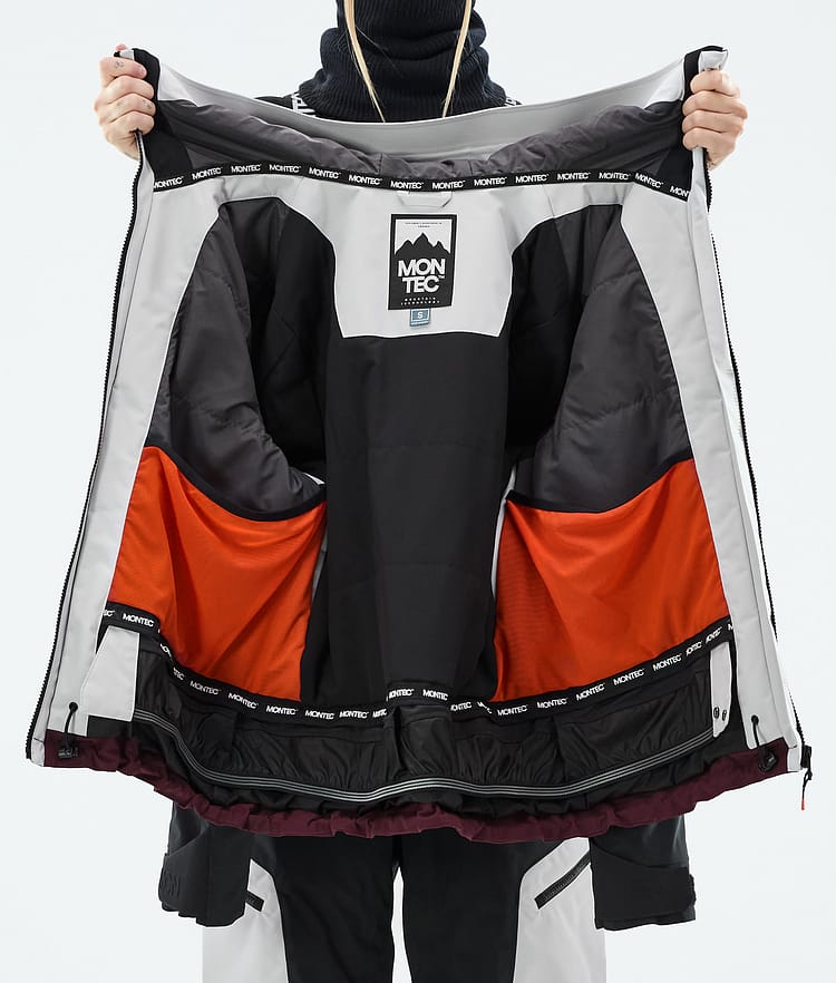 Oracle W Manteau Ski Femme Light Grey/Black/Burgundy, Image 10 sur 10
