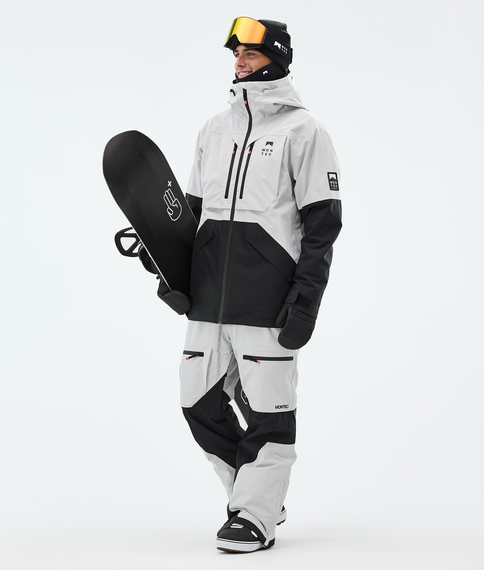Montec Arch 25 Snowboard Pants Men Light Grey/Black | Montecwear.com