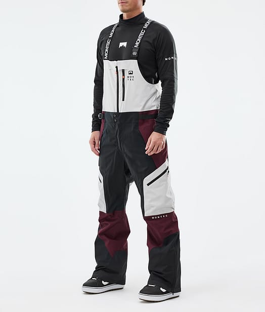 Dozer Pantalon de Snowboard Homme Light Grey/Black/Burgundy