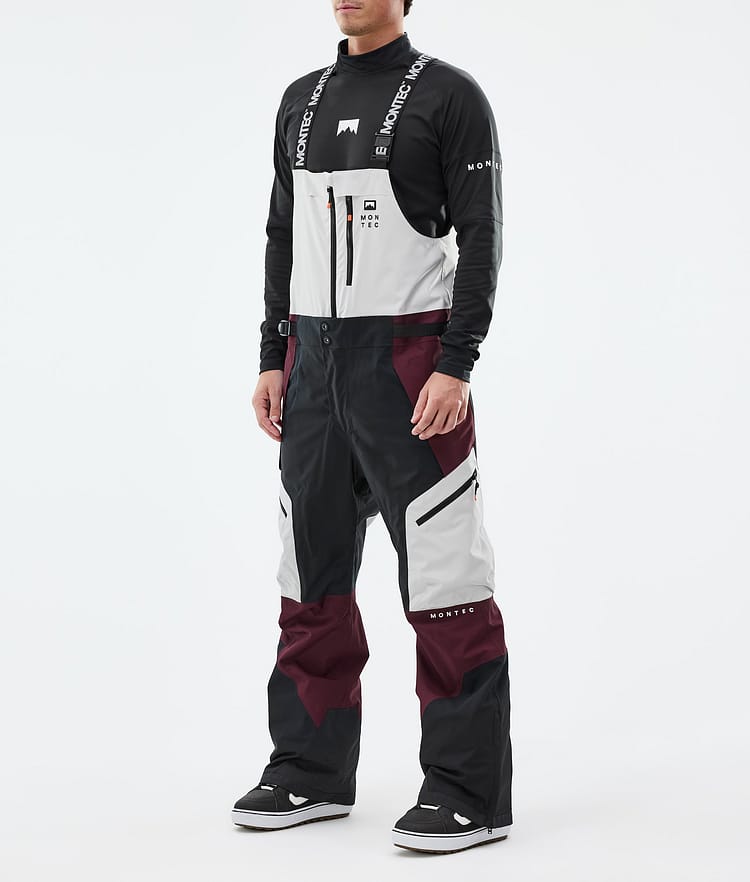 Dozer Snowboard Pants Men Light Grey/Black/Burgundy, Image 1 of 6