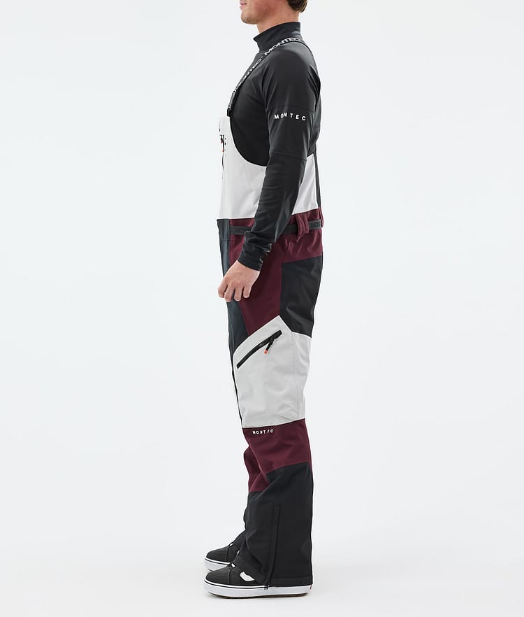 Dozer Snowboard Pants Men Light Grey/Black/Burgundy, Image 2 of 6