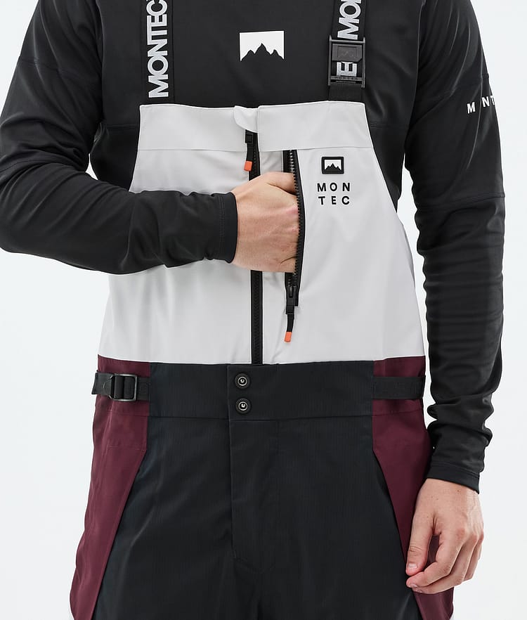 Dozer Snowboard Pants Men Light Grey/Black/Burgundy, Image 5 of 6