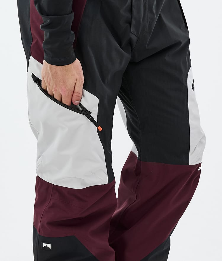 Dozer Snowboard Pants Men Light Grey/Black/Burgundy, Image 6 of 6