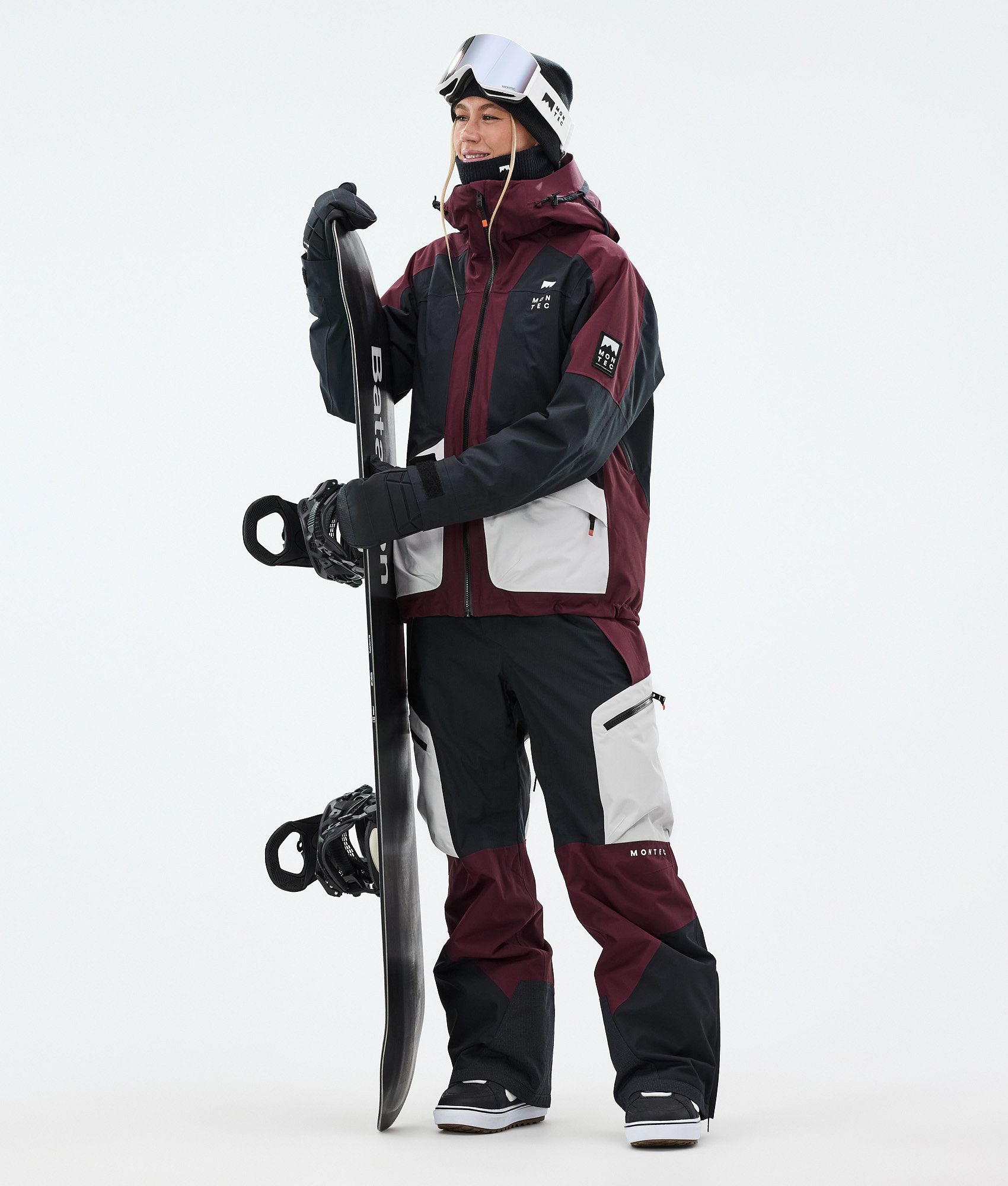 Montec Dozer W スノボ パンツ レディース Light Grey/Black/Burgundy