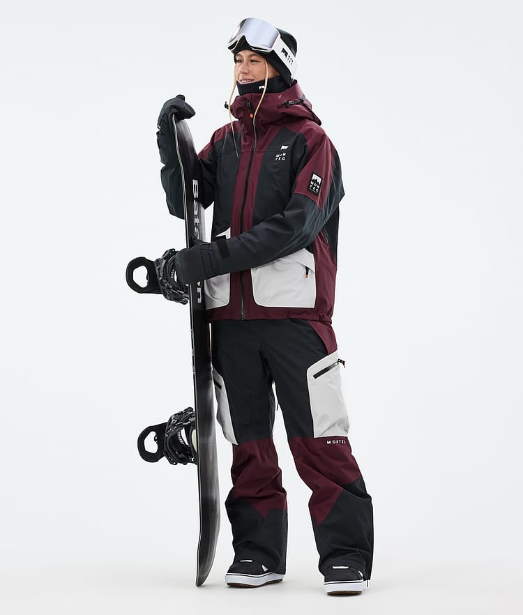 Dozer W Pantaloni Snowboard Donna Light Grey/Black/Burgundy, Immagine 2 di 7