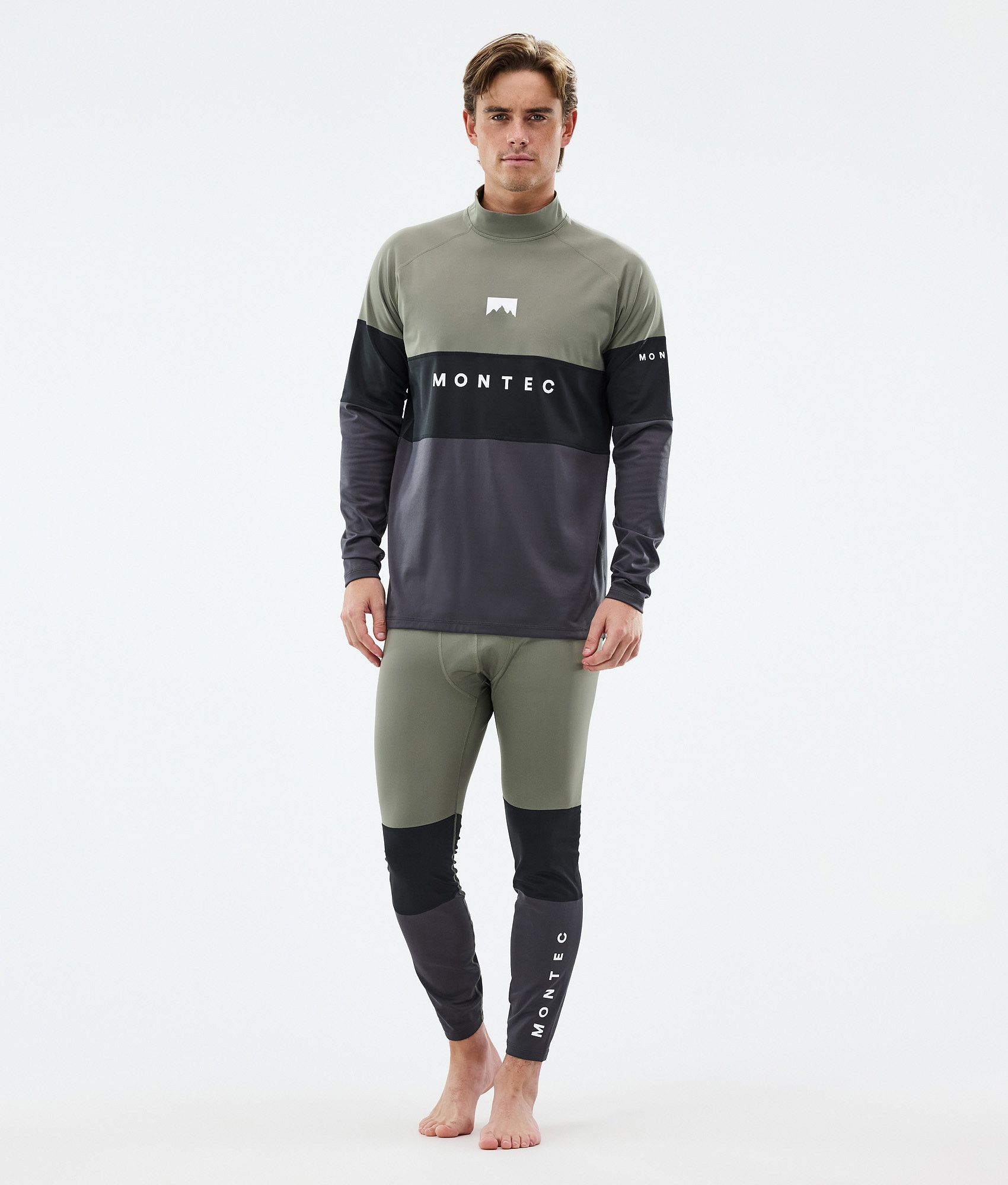 Montec Alpha ベースレイヤートップ メンズ Greenish/Black/Phantom