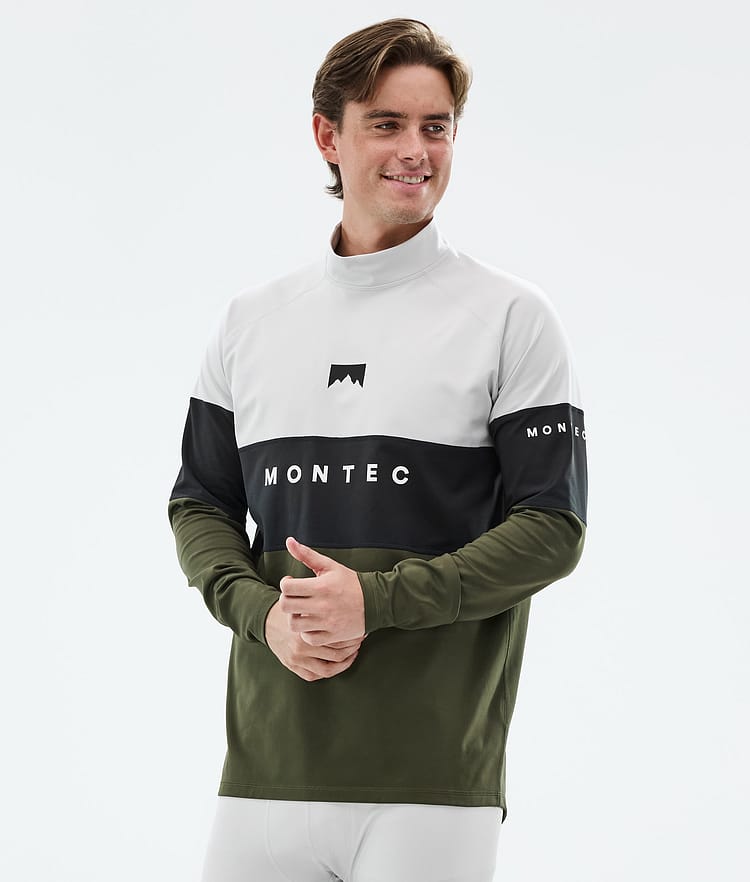 Alpha Base Layer Top Men Light Grey/Black/Olive Green, Image 1 of 5