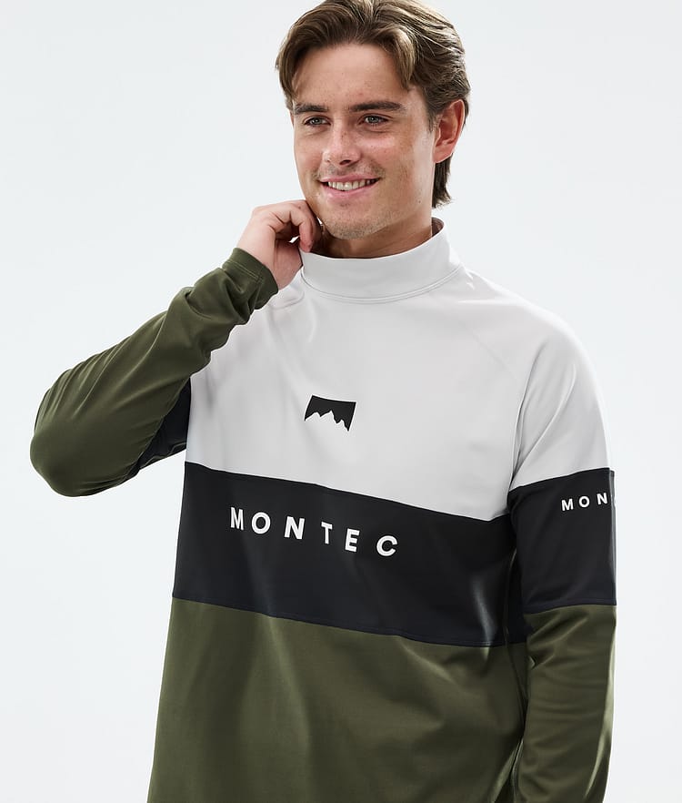 Alpha Base Layer Top Men Light Grey/Black/Olive Green, Image 2 of 5