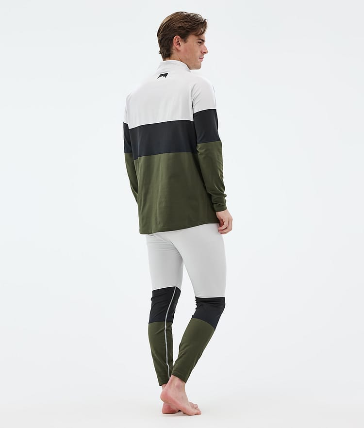 Alpha Base Layer Top Men Light Grey/Black/Olive Green, Image 4 of 5