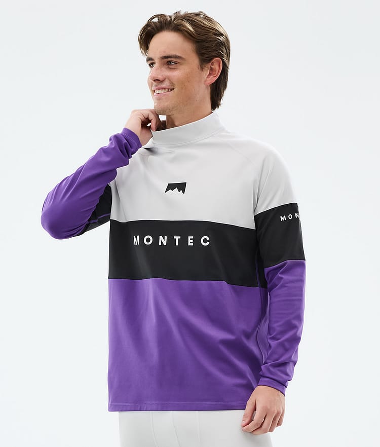 Alpha Base Layer Top Men Light Grey/Black/Vivid Purple, Image 1 of 5