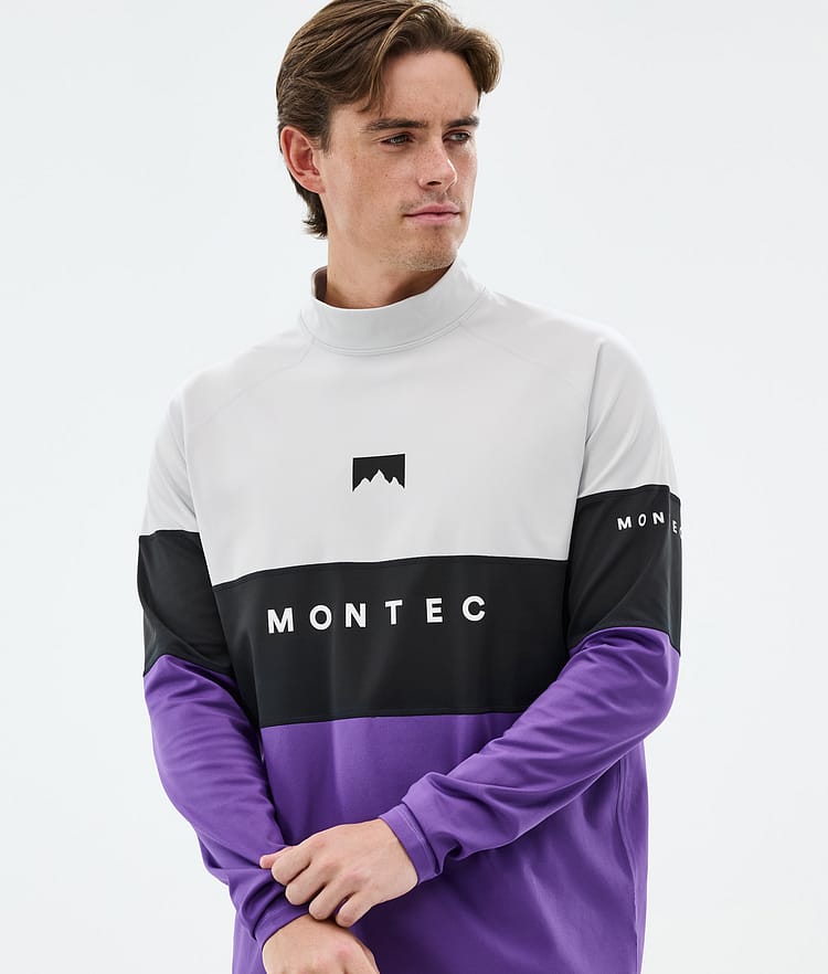 Alpha Base Layer Top Men Light Grey/Black/Vivid Purple, Image 2 of 5