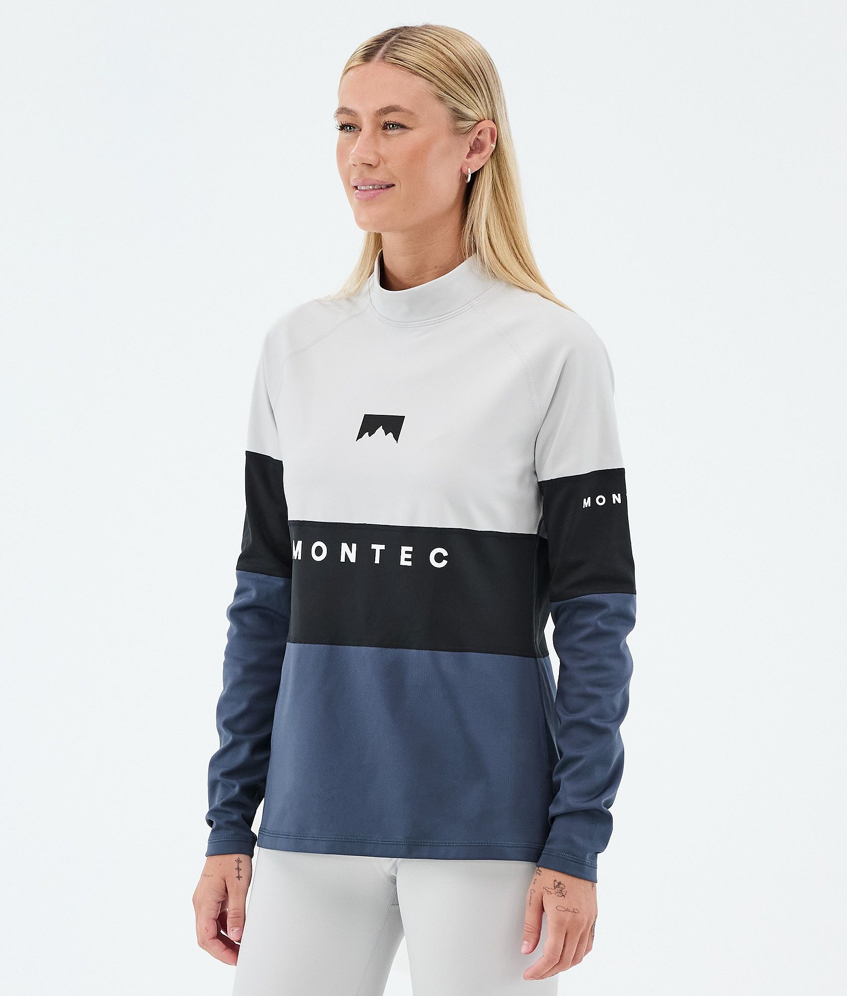 Montec Alpha W Funktionsshirt Damen - Light Grey/Black/Metal Blue