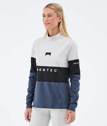 Alpha W Maglia Termica Donna Light Grey/Black/Metal Blue
