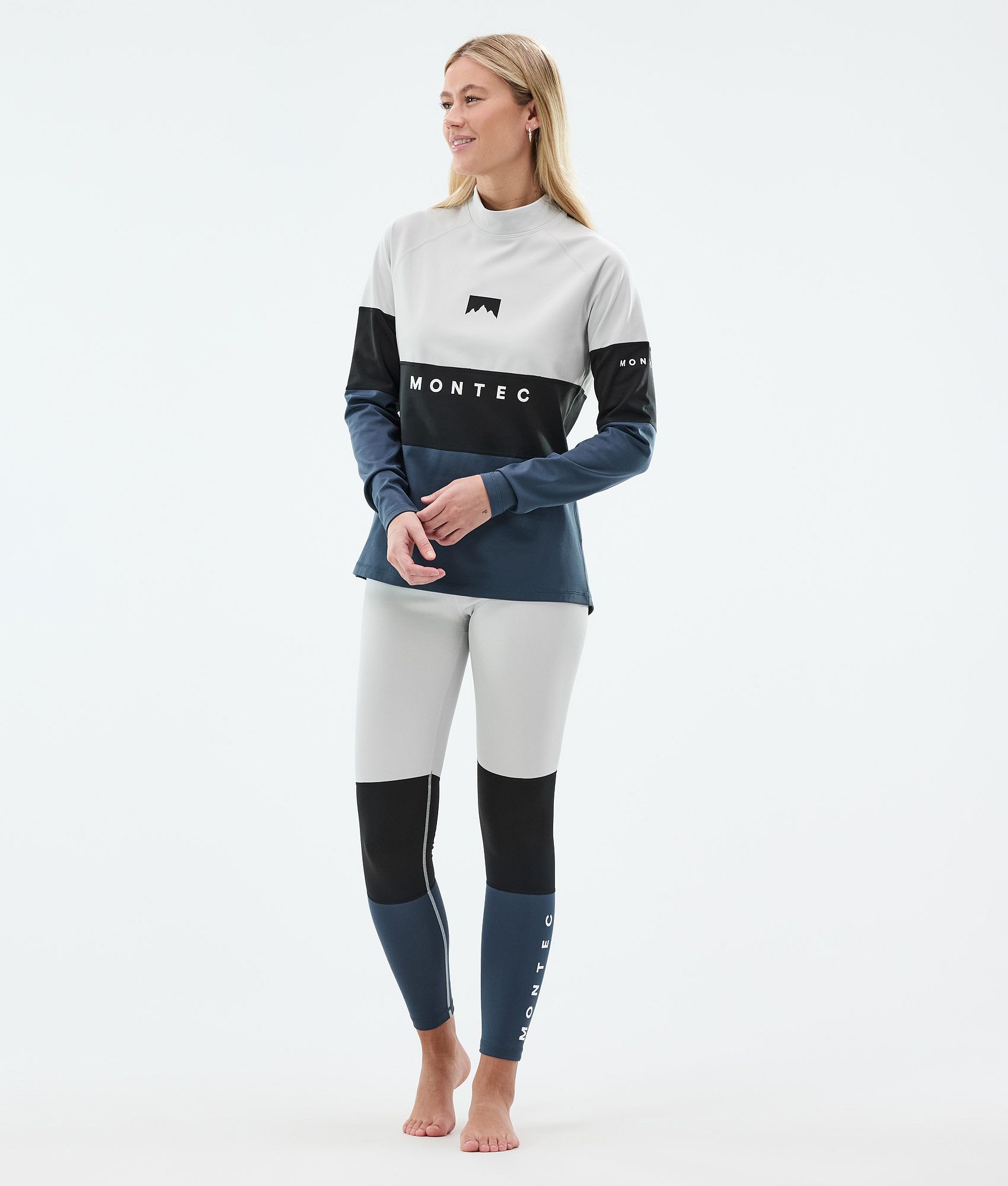 Montec Alpha W ベースレイヤートップ レディース Light Grey/Black