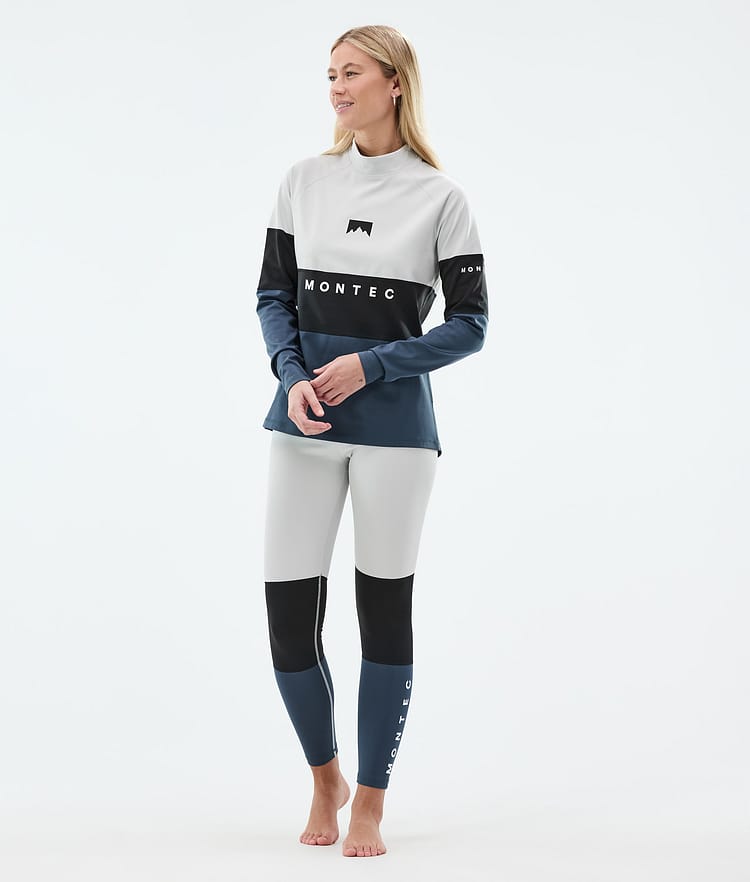 Alpha W Tee-shirt thermique Femme Light Grey/Black/Metal Blue, Image 3 sur 5